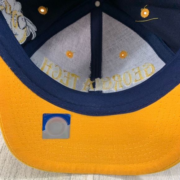 Georgia Tech Yellowjackets Fitted Two Tone Hat Cap Buzz. Duel Embroidered. - Picture 6 of 8